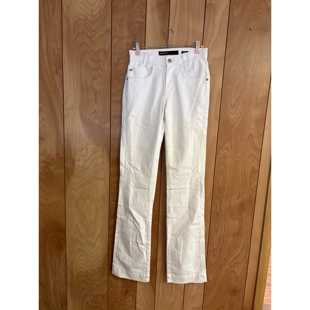 Miss Sixty Diamond Sunrise White Straight Leg Jeans Vintage Size 26